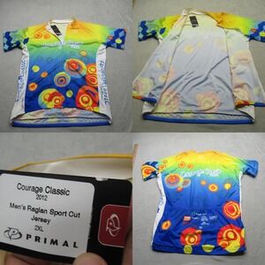 Primal‎ Cycling Jersey Mens XXL Blue Courage Classic 2012 Raglan Sport Cut NEW